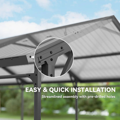 10 x 15ft Metal Carport, Heavy-Duty Canopy With Reinforced Steel Frame Car Shelters at Gallery Canada