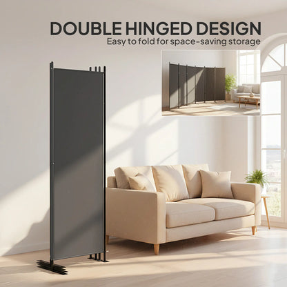 6 Ft Room Divider, Folding Privacy Screen, Charcoal Grey Room Dividers at Gallery Canada
