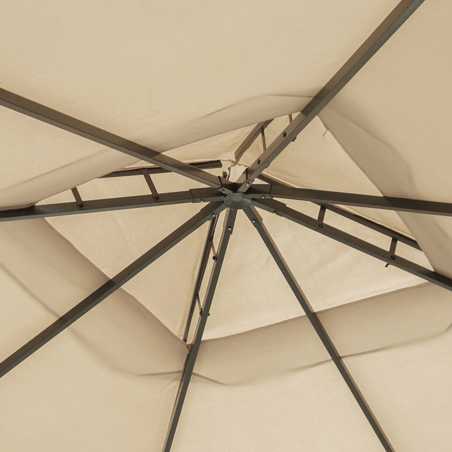 Deck Gazebo with Curtains, Mesh Screen, 10ft x 10ft, Khaki Gazebos at Gallery Canada