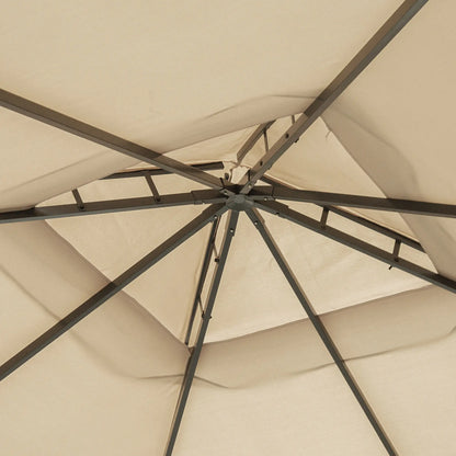 Deck Gazebo with Curtains, Mesh Screen, 10ft x 10ft, Khaki Gazebos at Gallery Canada