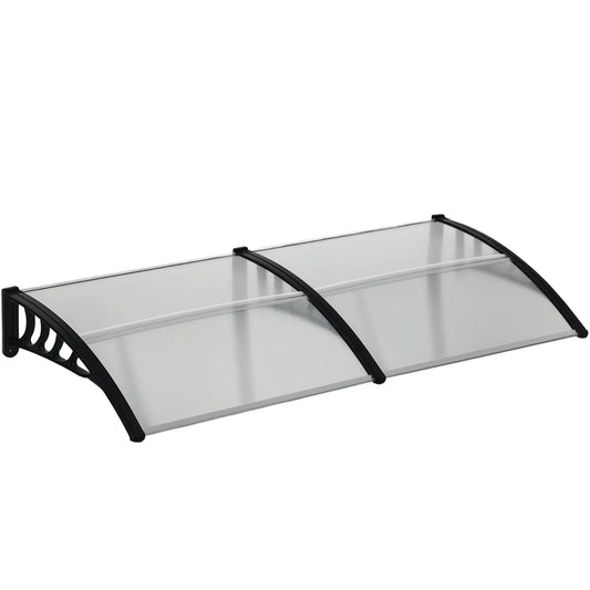 Awning Door Canopy, 78.7" x 37.8", Polycarbonate Outdoor Patio Cover, Clear Door Awnings Black, Clear at Gallery Canada