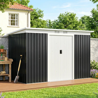 9x4 Outdoor Storage Shed, Galvanized Steel, Dark Grey Sheds at Gallery Canada
