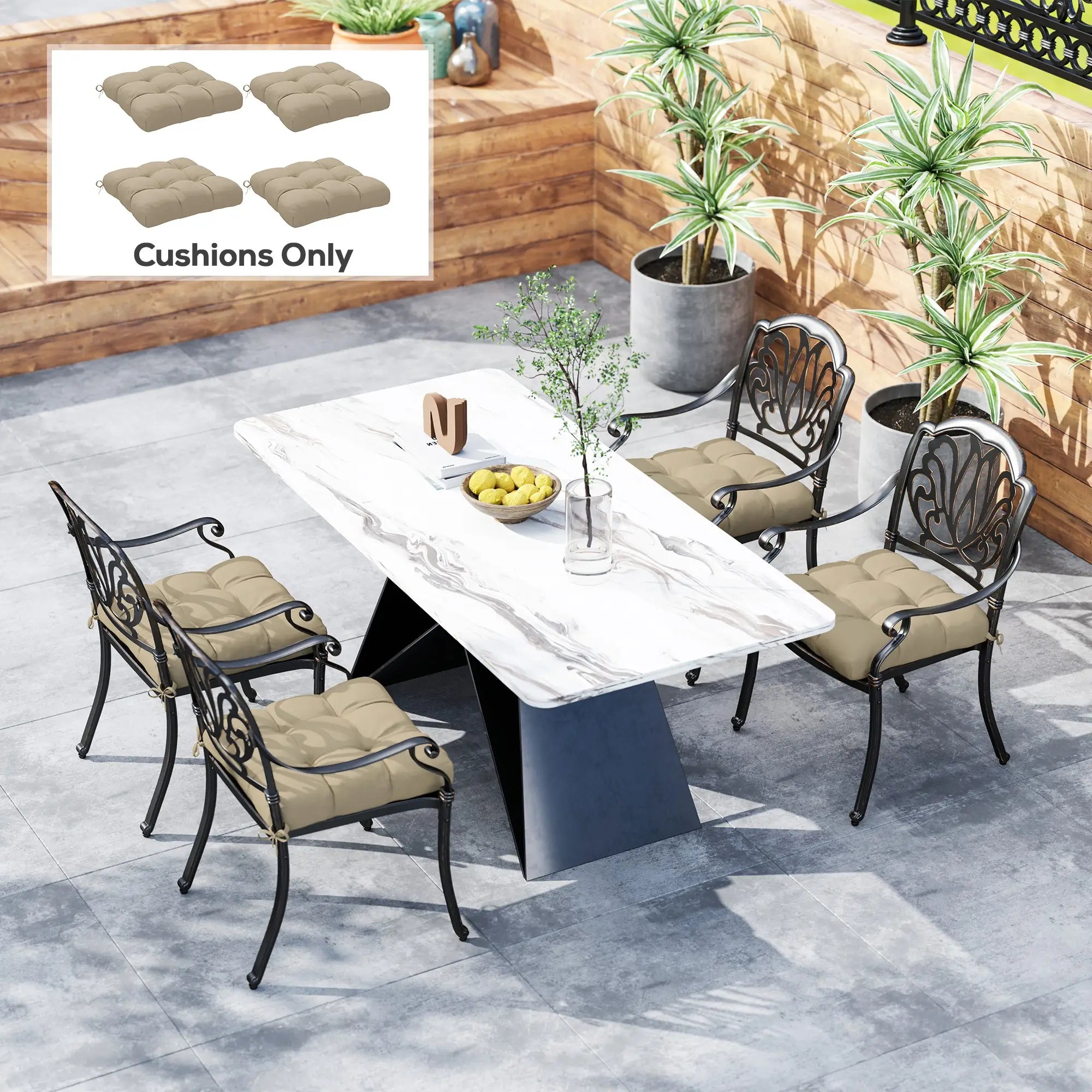 4-Piece Patio Chair Cushion Set With Ties, Indoor Outdoor Replacement Patio Chair Cushions at Gallery Canada