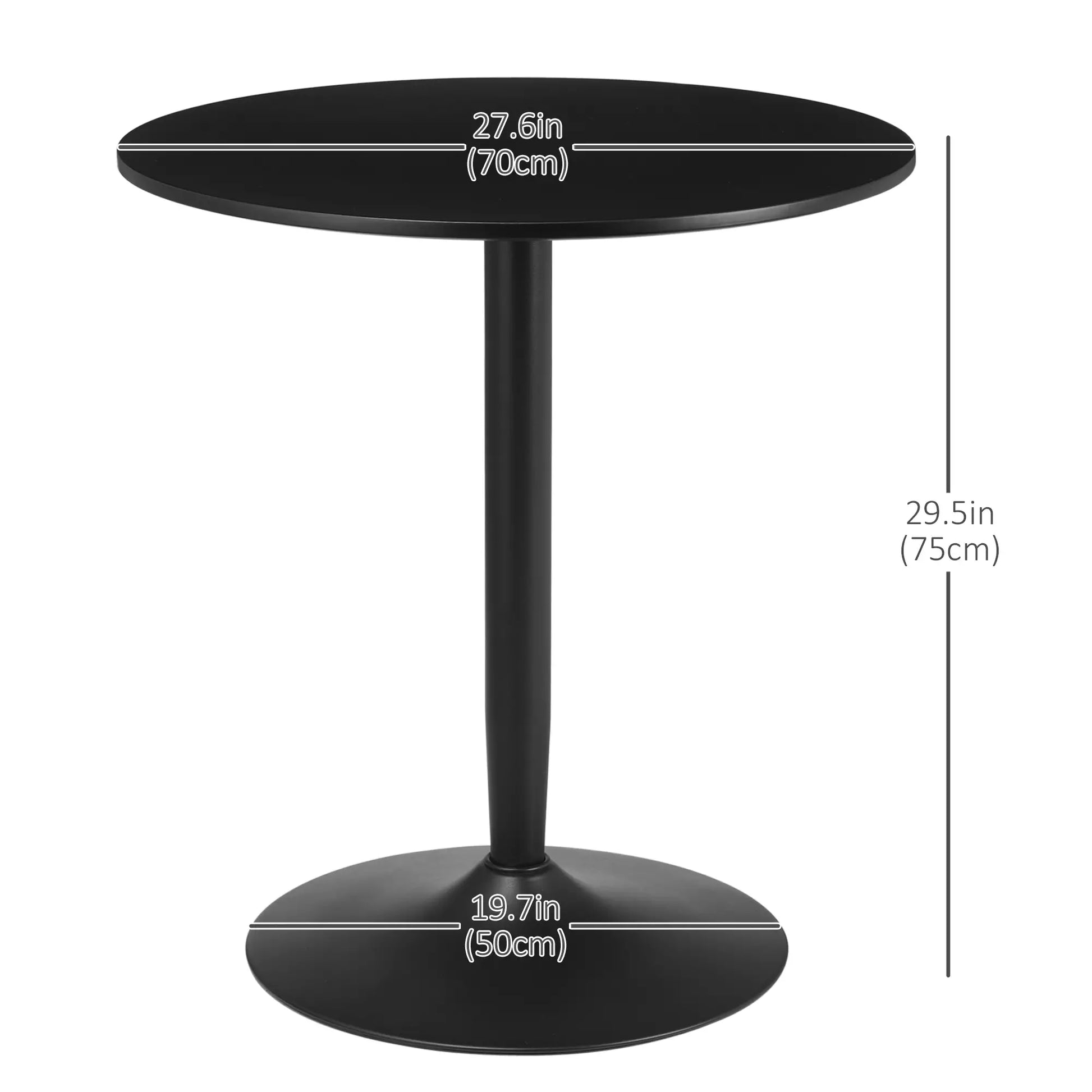 Modern Kitchen Table for 2, Round Dining Table, Steel Base, Black Bar Tables & Dining Tables at Gallery Canada
