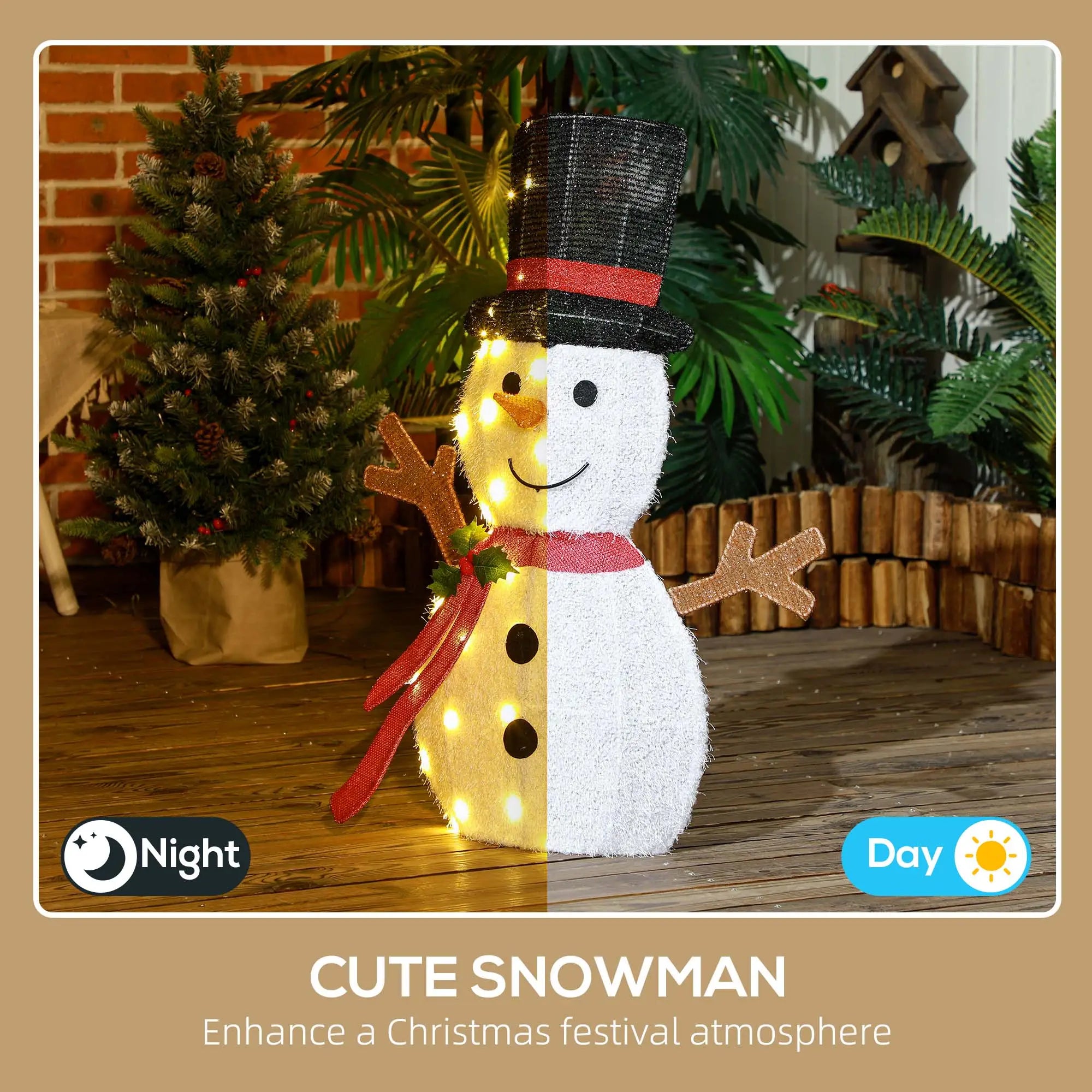 Lighted Snowman Yard Decoration, Indoor Outdoor, White Christmas Decorations at Gallery Canada