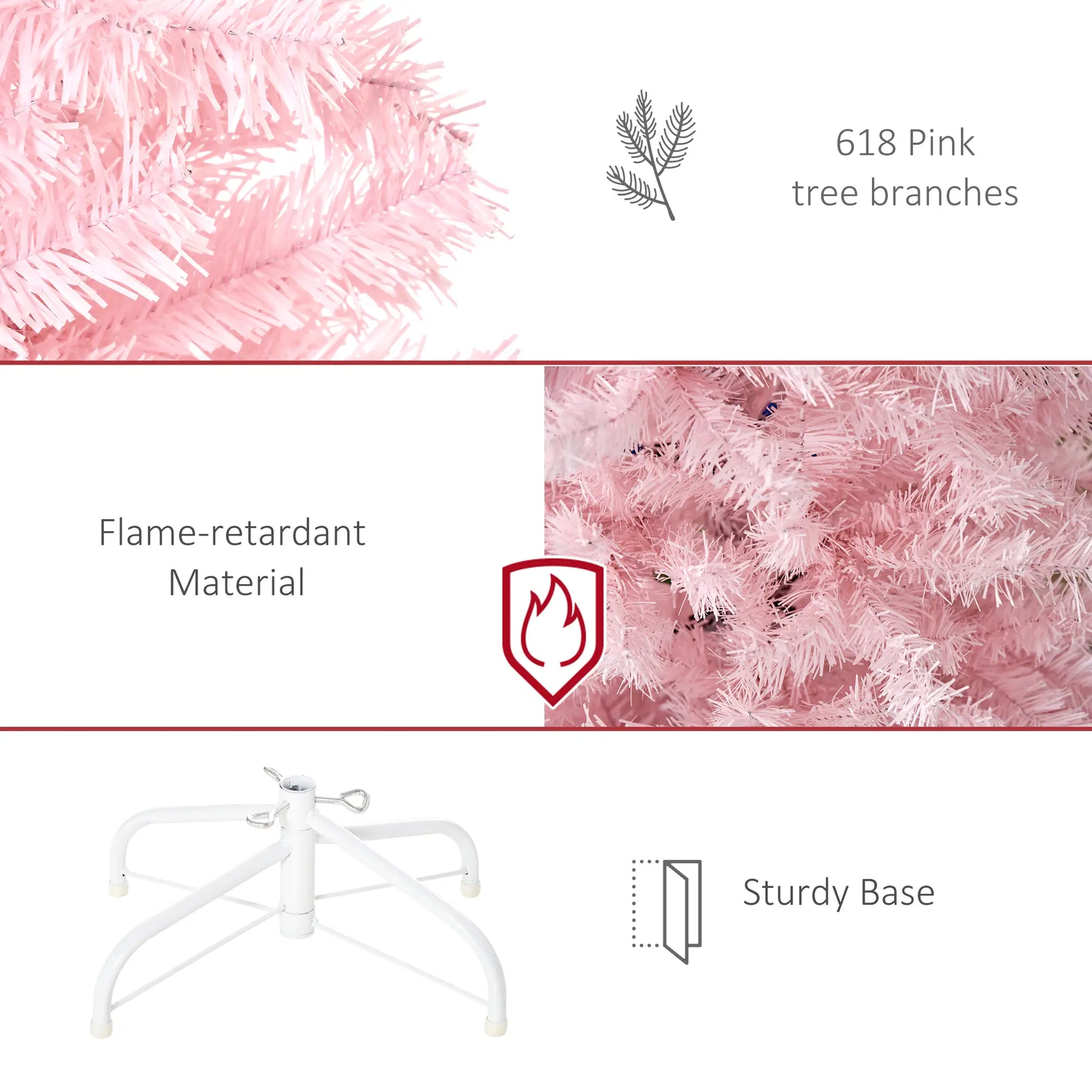 6FT Pop-up Artificial Christmas Tree Holiday Xmas Holiday Pencil Tree Decoration with Automatic Open for Home Party, Pink Artificial Christmas Trees at Gallery Canada