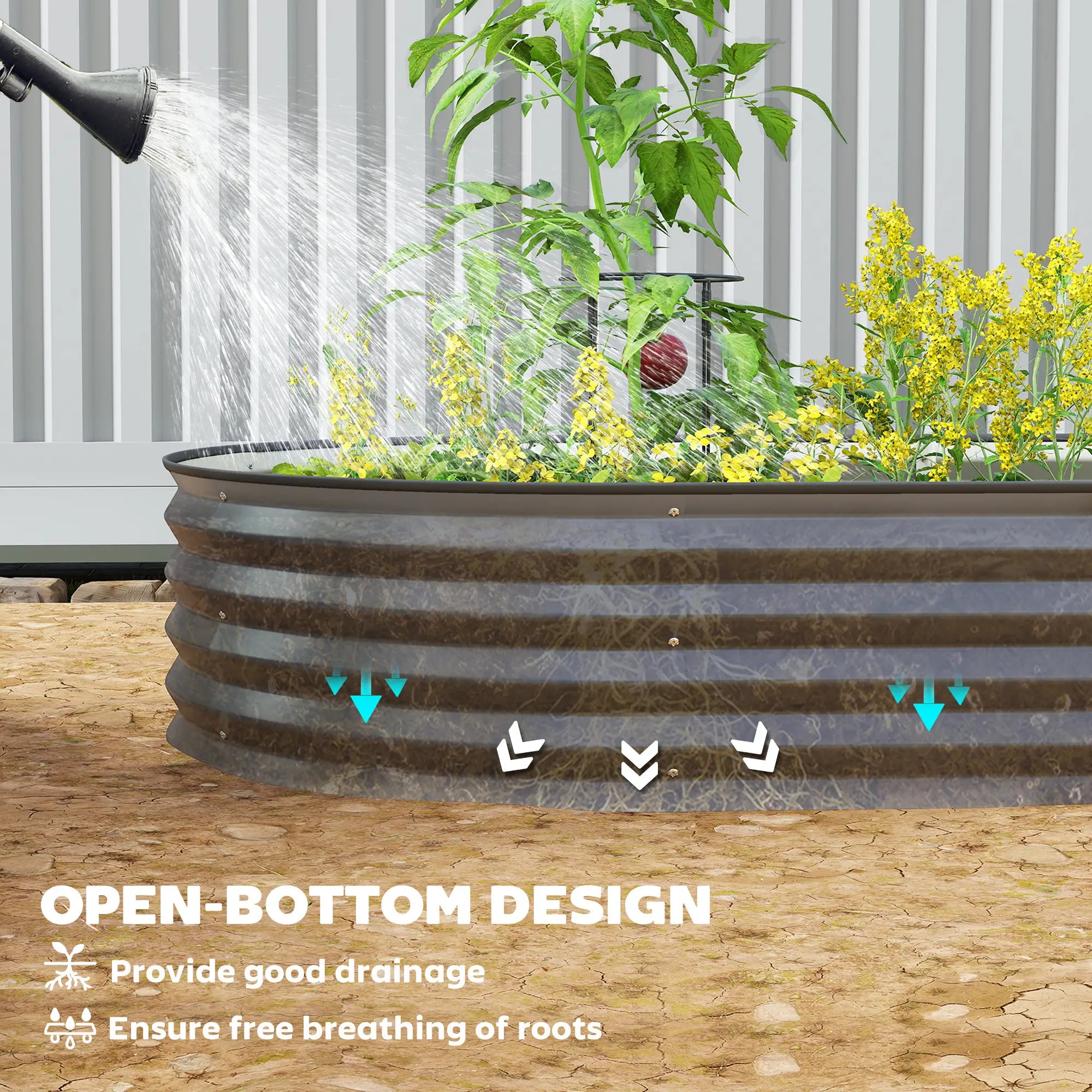 5' x 3' x 1' Large Outdoor Planter Box, Galvanized Raised Garden Bed, Black Galvanized Planter Boxes at Gallery Canada