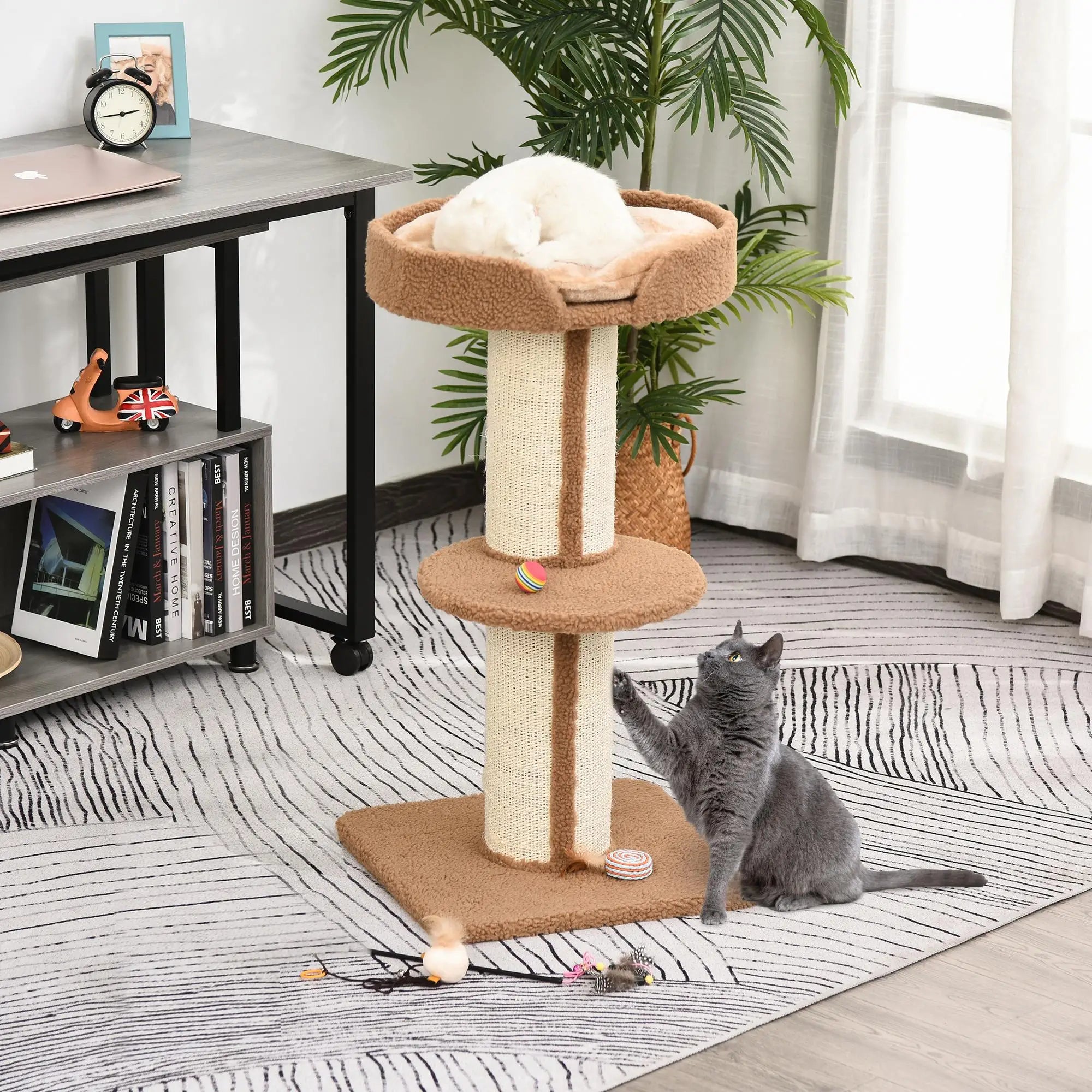 Cat Tree with Scratching Post, Bed, Cushion, Perch, 18