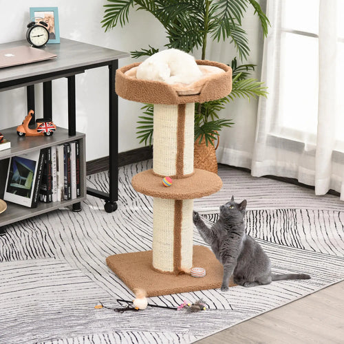 Cat Tree with Scratching Post, Bed, Cushion, Perch, 18