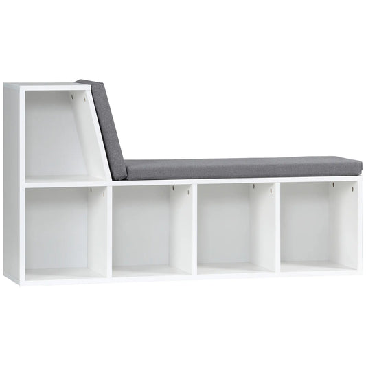 5-Cube Bookshelf with Storage, Cushioned Reading Nook, Grey Small Bookshelves White, Grey at Gallery Canada