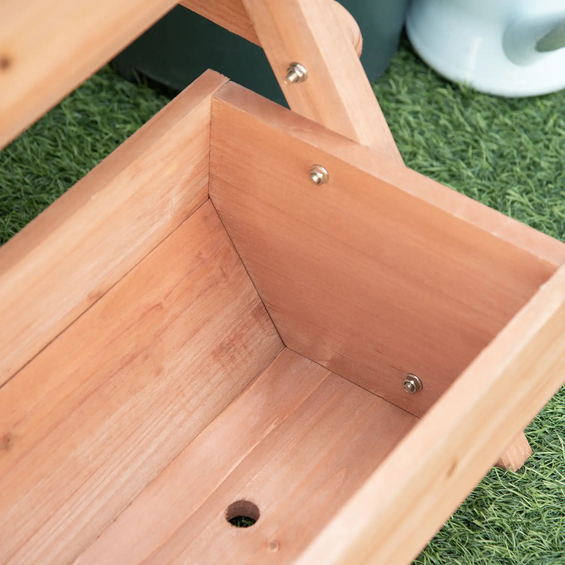 3 Tier Elevated Planter Box, Wooden Raised Garden Bed, 26" x 30" x 30", Brown Elevated Garden Beds at Gallery Canada