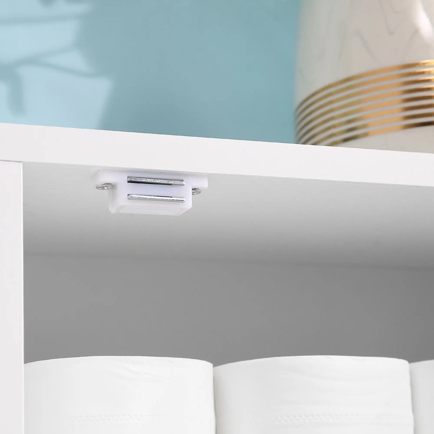 Over Toilet Storage Cabinet, Freestanding Bathroom Organizer with Adjustable Shelves, White Over The Toilet Storage at Gallery Canada