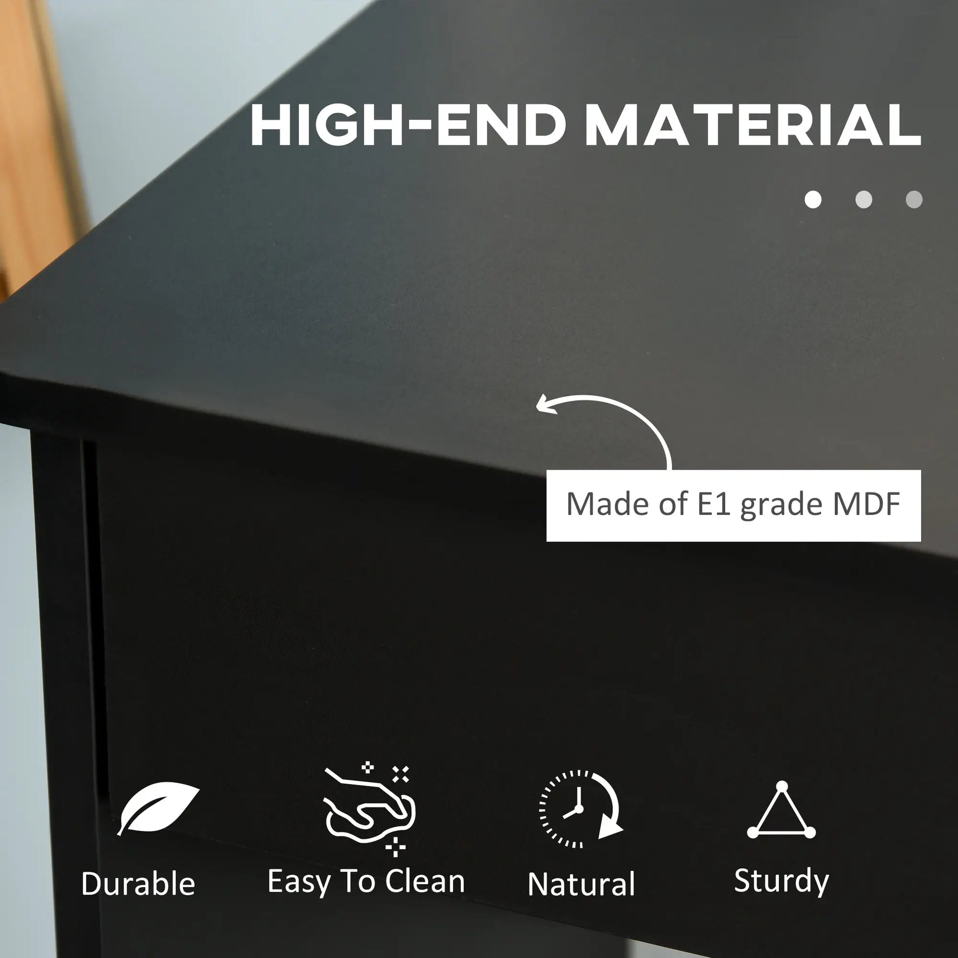 Computer Desk with Storage Drawers, Study Writing Table, Black Writing Desks at Gallery Canada