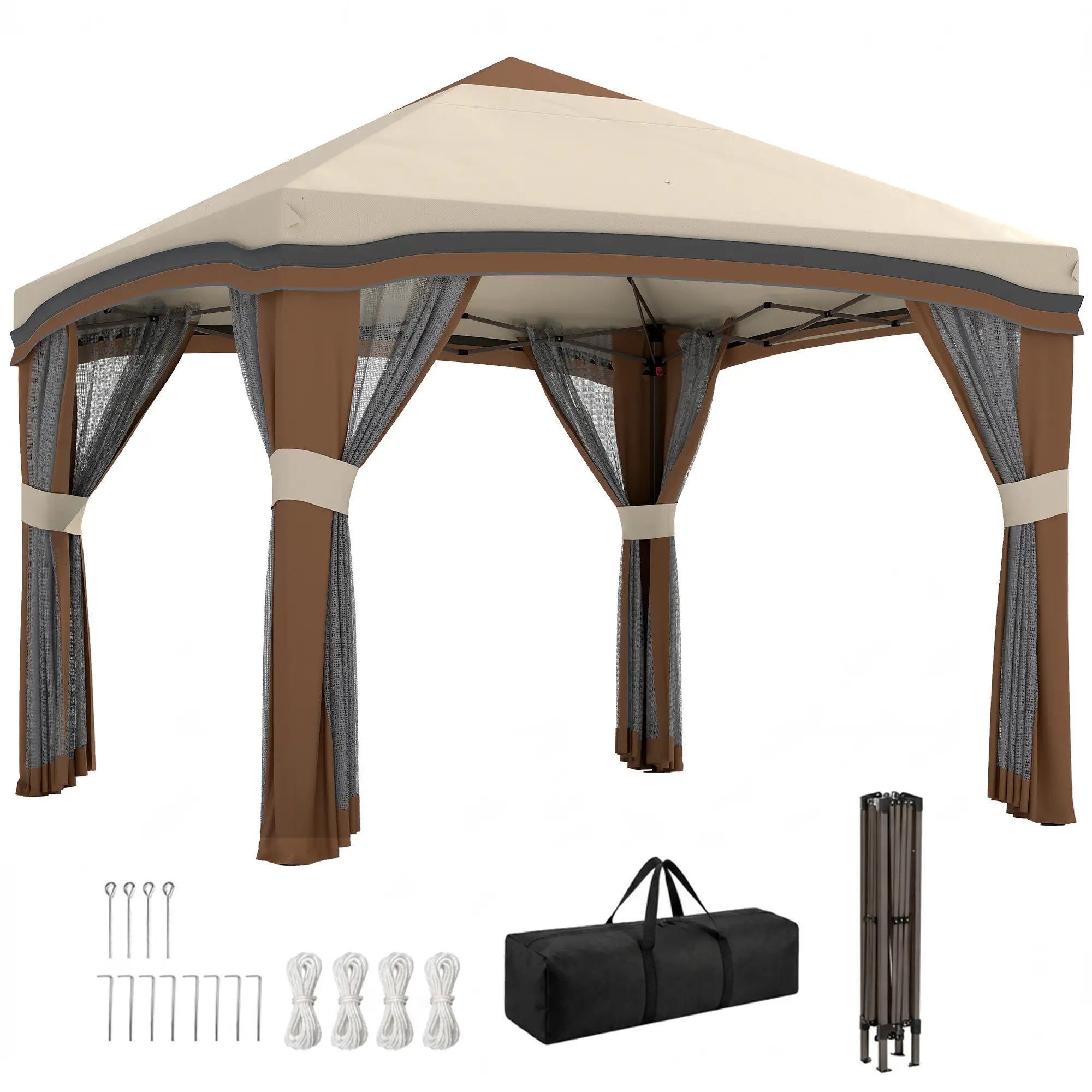 10' X 10' Pop Up Canopy With Netting, Foldable Tents, Height Adjustable Pop Up Canopies at Gallery Canada