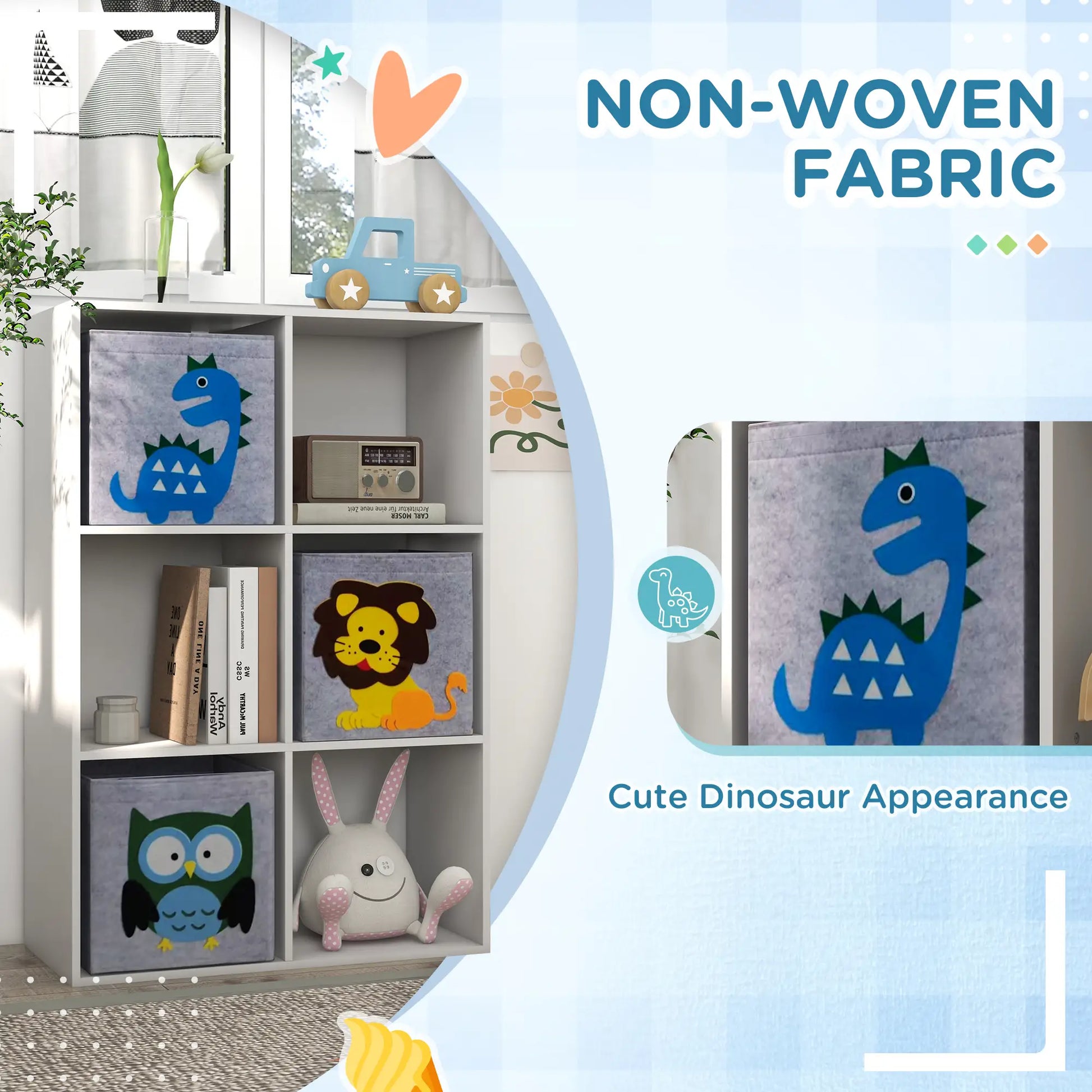 Toy Storage Organizer, 3 Nonwoven-Fabric Drawers, White Baby & Kids Storage at Gallery Canada