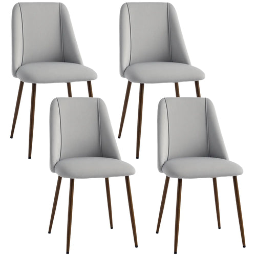 Upholstered Dining Chairs Set of 4, Velvet Accent, Grey