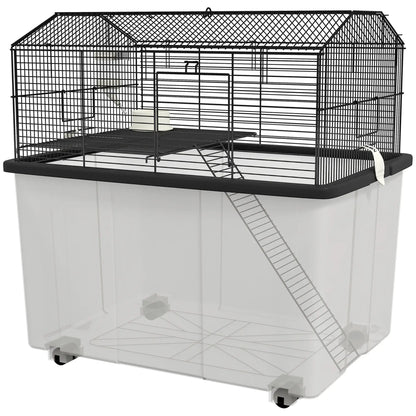 Hamster House, Gerbil Habitat, Wheels, Detachable Bottom, Black Hamster Cages Black at Gallery Canada