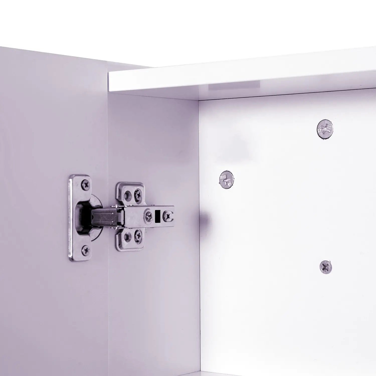 Wall Mount Mirrored Medicine Cabinet, Adjustable Shelf, Double Soft Closing Doors, Light Lilac Mirror Medicine Cabinets at Gallery Canada