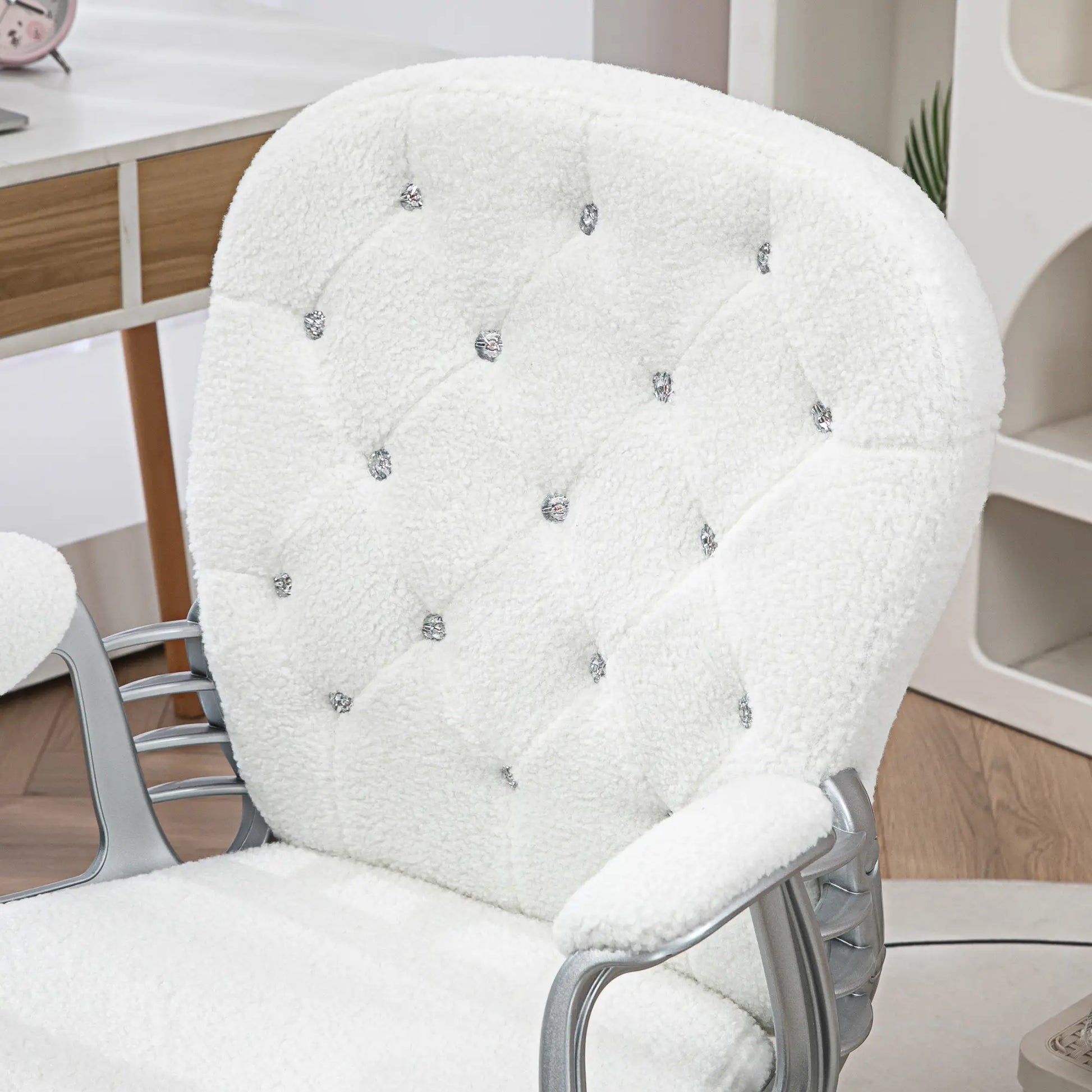 Office Chair, Adjustable Height, Tufted Back, White Task Chairs at Gallery Canada