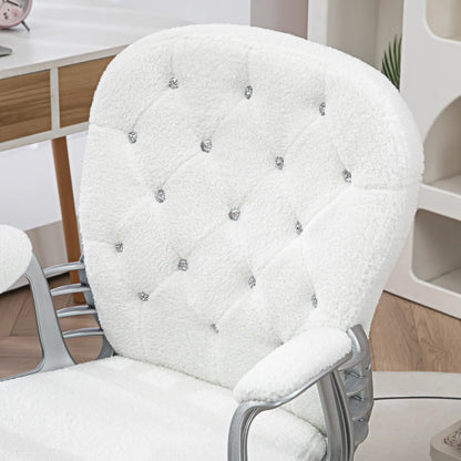 Office Chair, Adjustable Height, Tufted Back, White Task Chairs at Gallery Canada