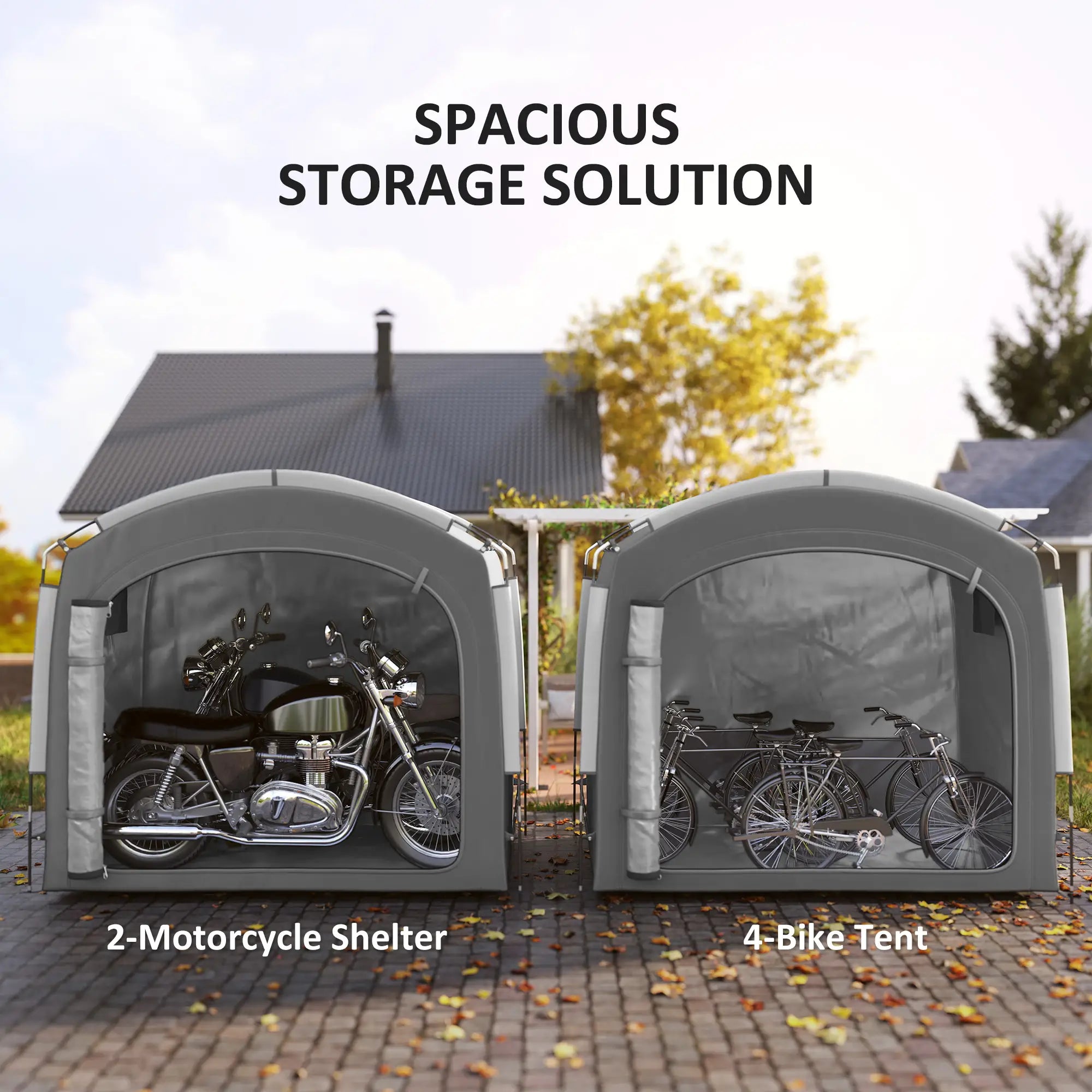 Portable Bike Storage Shed Tent, Waterproof 210D Oxford Fabric, Fits 3-4 Bicycles, Dark Grey Sheds at Gallery Canada