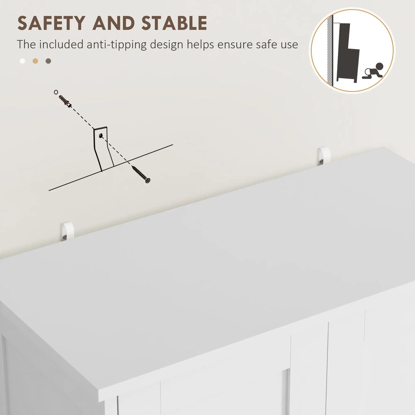 50.5" Kitchen Cabinet, 4 Doors, Drawer, Adjustable Shelf, White Kitchen Pantry Cabinets at Gallery Canada