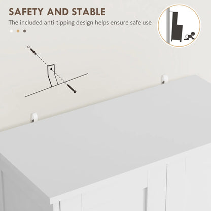 50.5" Kitchen Cabinet, 4 Doors, Drawer, Adjustable Shelf, White Kitchen Pantry Cabinets at Gallery Canada