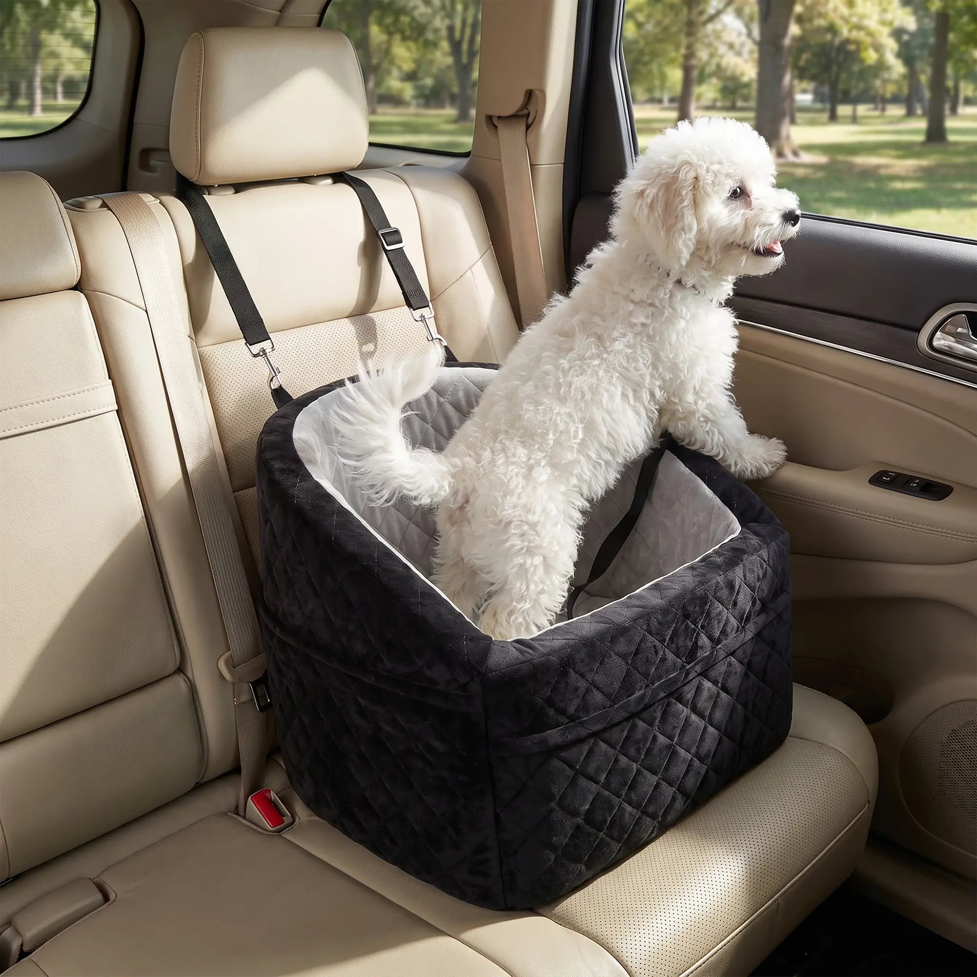 Dog Booster Car Seat Washable, Small Under 10kg, Grey Dog Bike Trailers & Strollers at Gallery Canada