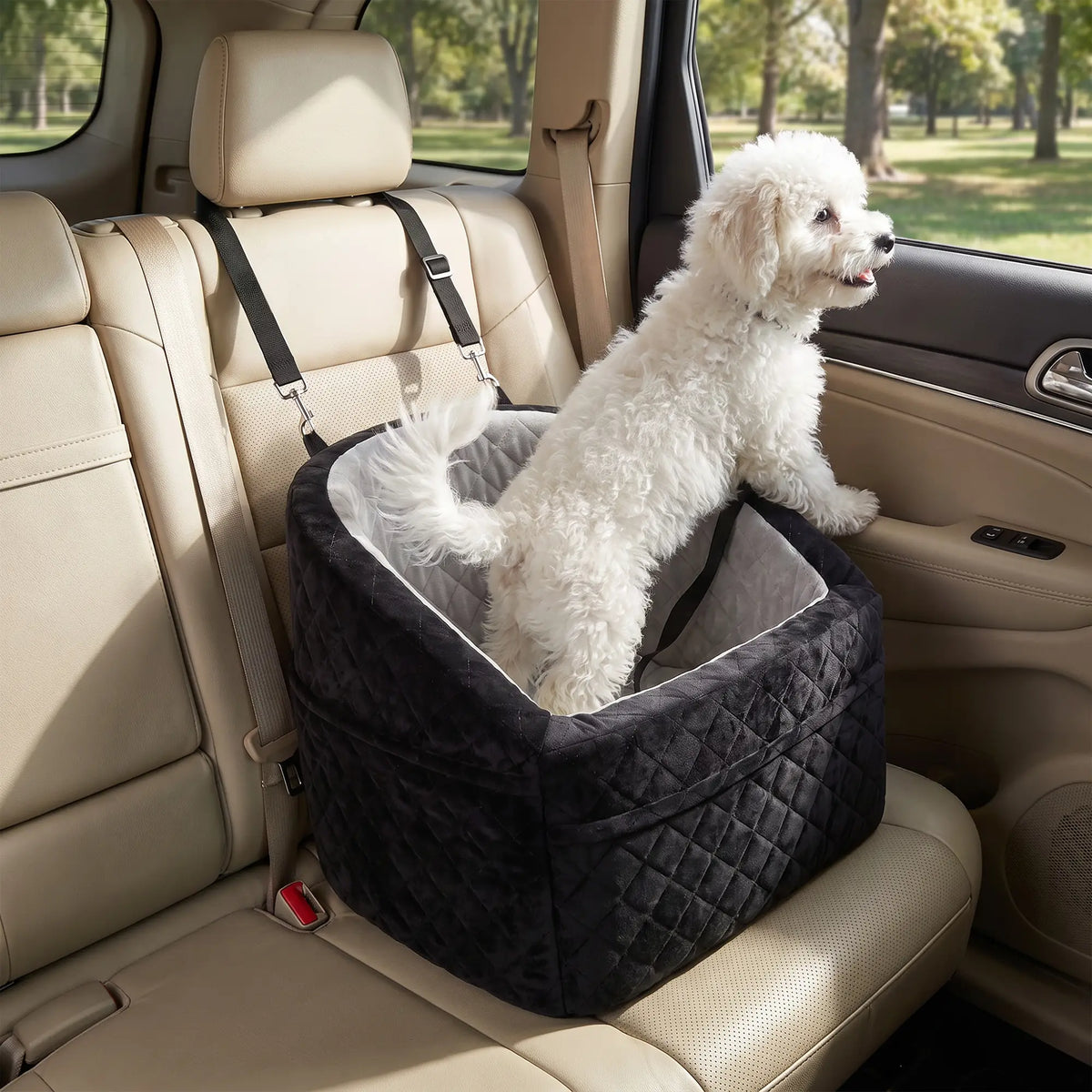 Dog Booster Car Seat Washable, Small Under 10kg, Grey Dog Bike Trailers & Strollers at Gallery Canada