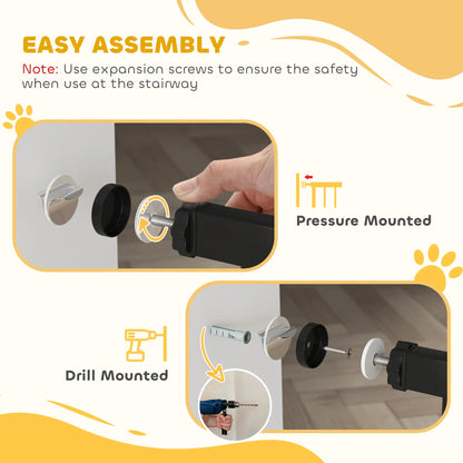 26"-37" Dog Gate, 18" Tall, 2 Extension, Pressure Mount, Black Pet Gates at Gallery Canada