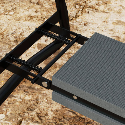 Tabouret à genoux pliable pour jardin, Coussin épais en mousse EVA, Pochette à outils, Gris