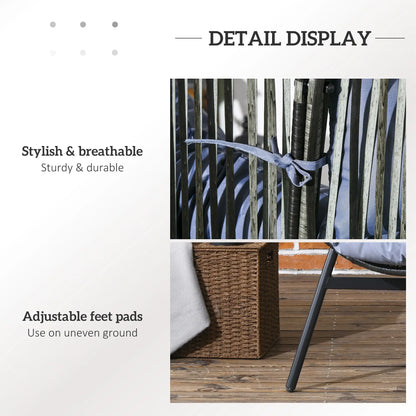 Oversized Wicker Egg Chair, 5.5" Cushions, Grey Patio Chairs at Gallery Canada