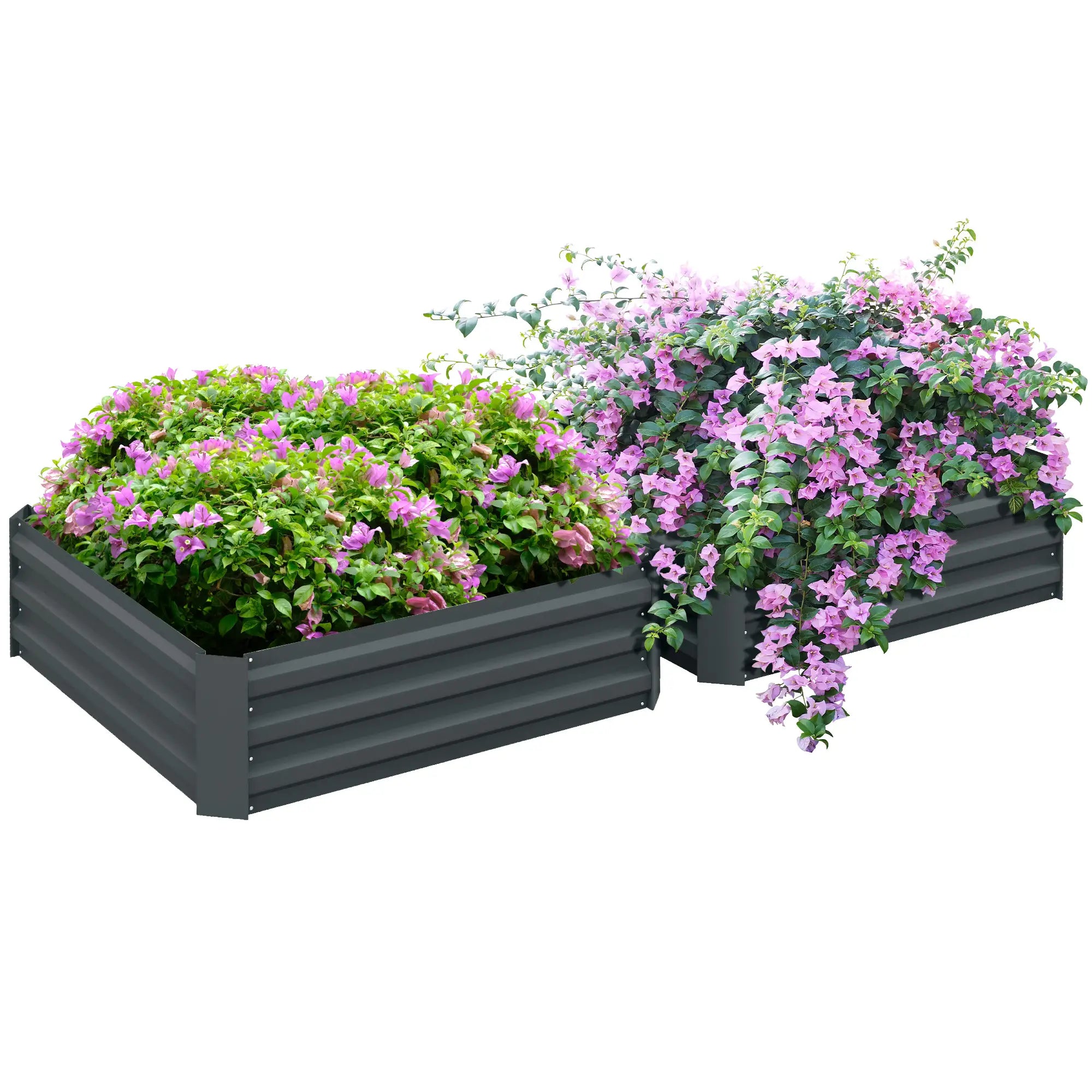 Raised Garden Bed Set, Steel Elevated Planter Box, 39