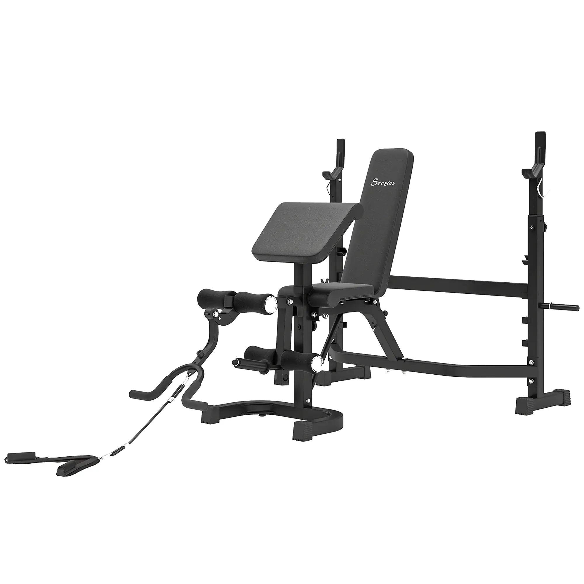 Adjustable Olympic Weight Bench, Squat Rack, Leg Extension, Grey Weight Benches at Gallery Canada