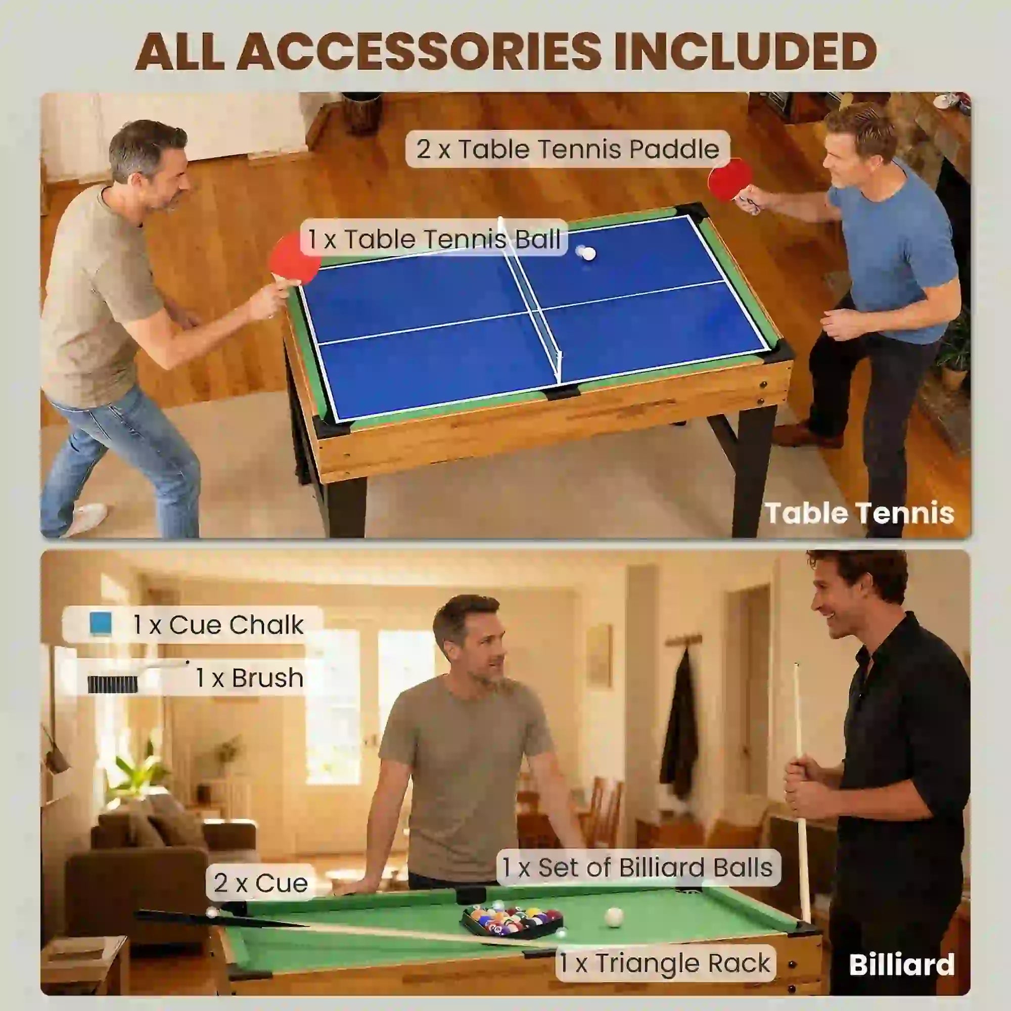 48 in Multi Game Table, 13-in-1 Combo, Light Walnut Game Tables at Gallery Canada