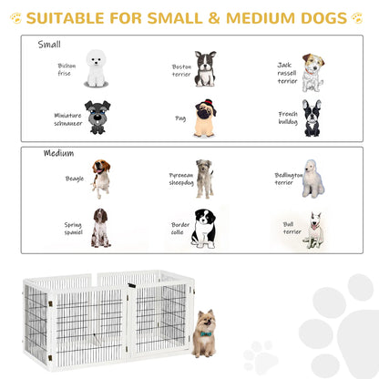 Wooden Freestanding Pet Gate, 2 Support Feet, White Houses, Kennels & Pens at Gallery Canada