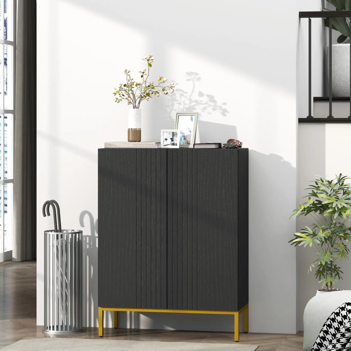 Shoe Storage Cabinet, Adjustable Shelves, Soft-Close Hinges, 15-20 Pairs, Black Shoe Storage Cabinets & Racks at Gallery Canada