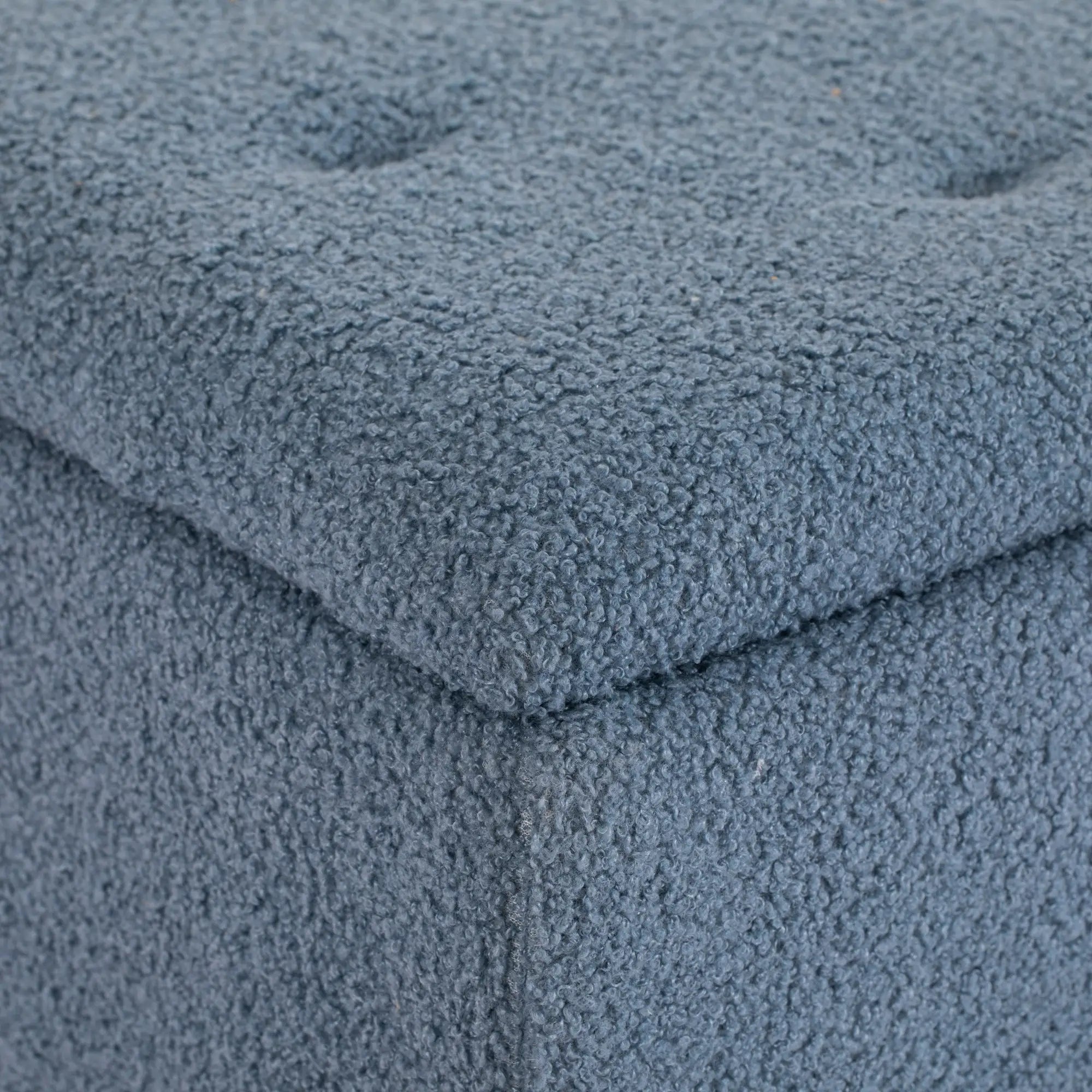 Modern Storage Bench, Ottoman with Teddy Velvet Upholstery, Blue Storage Ottomans & Benches at Gallery Canada