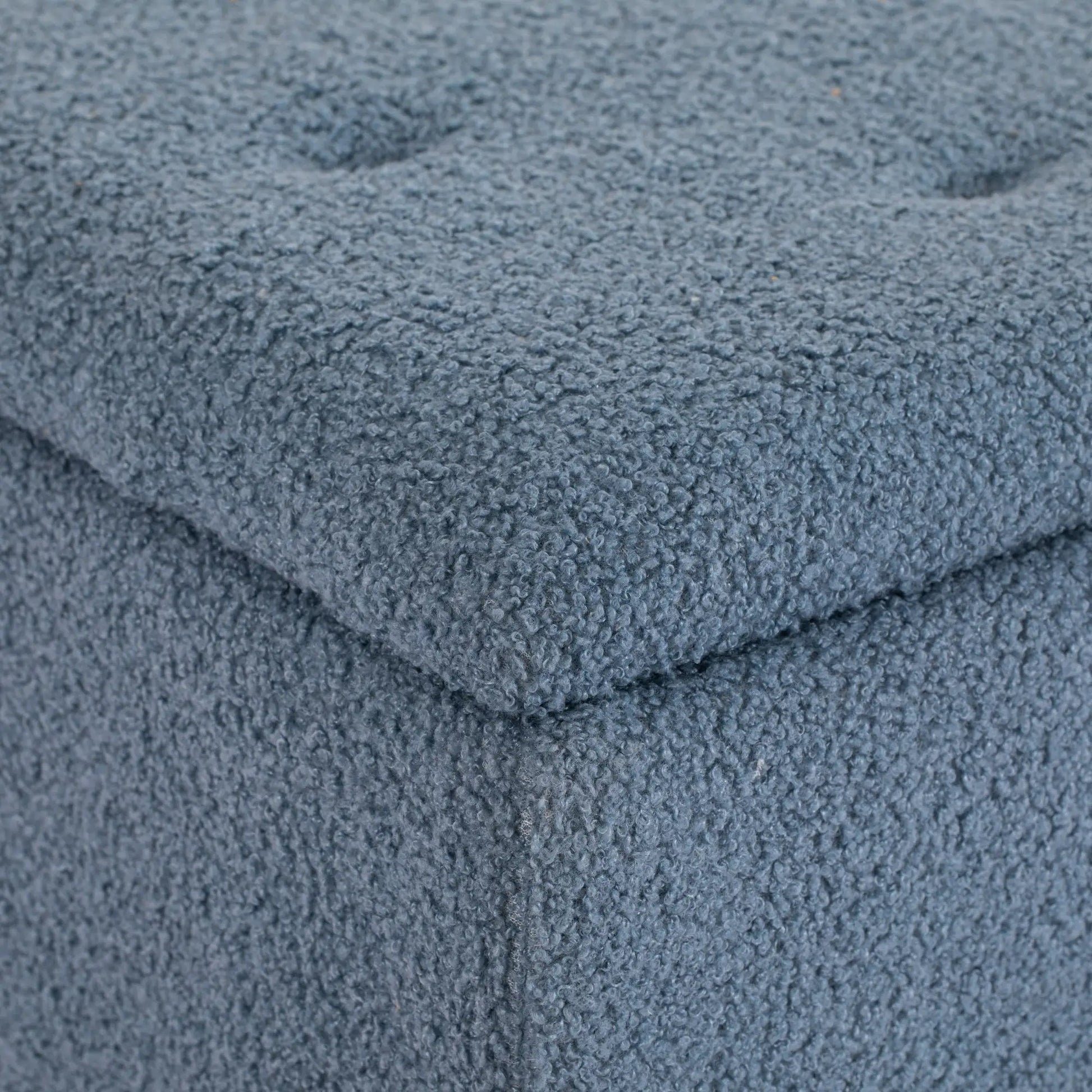 Modern Storage Bench, Ottoman with Teddy Velvet Upholstery, Blue Storage Ottomans & Benches at Gallery Canada