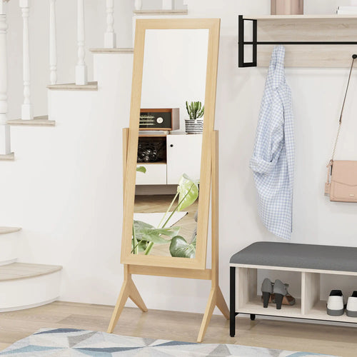 Adjustable Angle Full Length Mirror, Oak