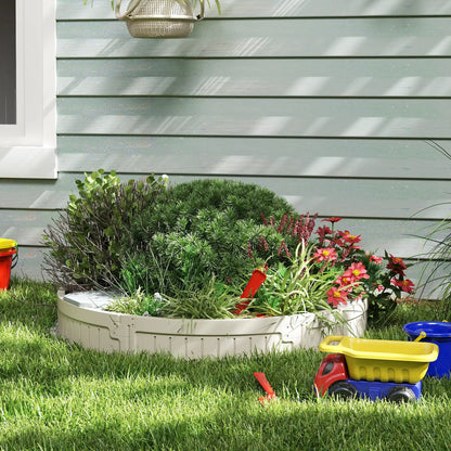 Kids Outdoor Sandbox with Cover, Waterproof Canopy, 3-12 Years, Cream White Sandboxes & Accessories at Gallery Canada