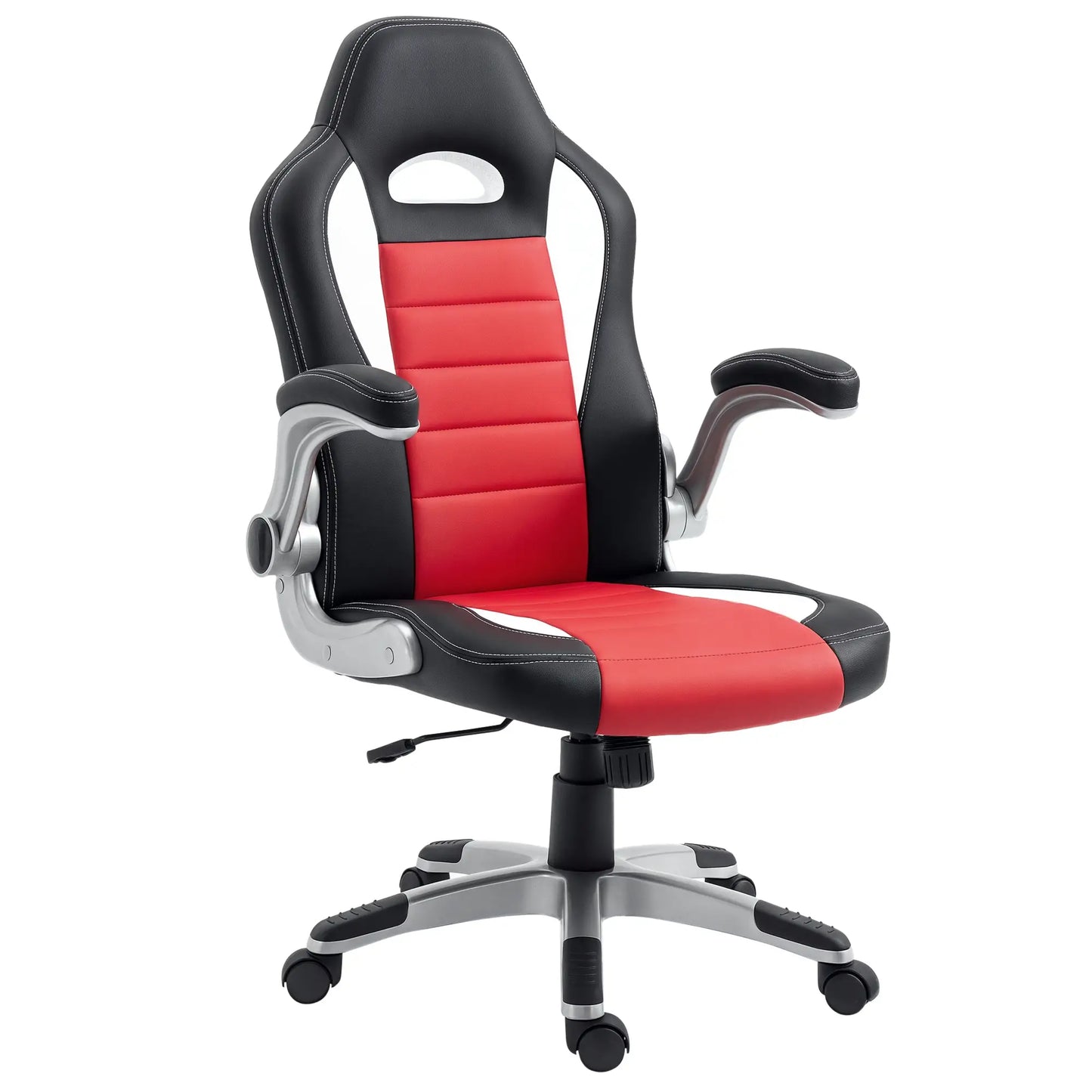 Racing Gaming Chair, PU Leather, Adjustable Height, Flip Up Armrest, Red Video Game Chairs Red, Black, White at Gallery Canada