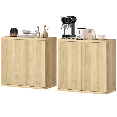 Sideboard Buffet Cabinet Set Of 2, Kitchen Cabinet, Oak