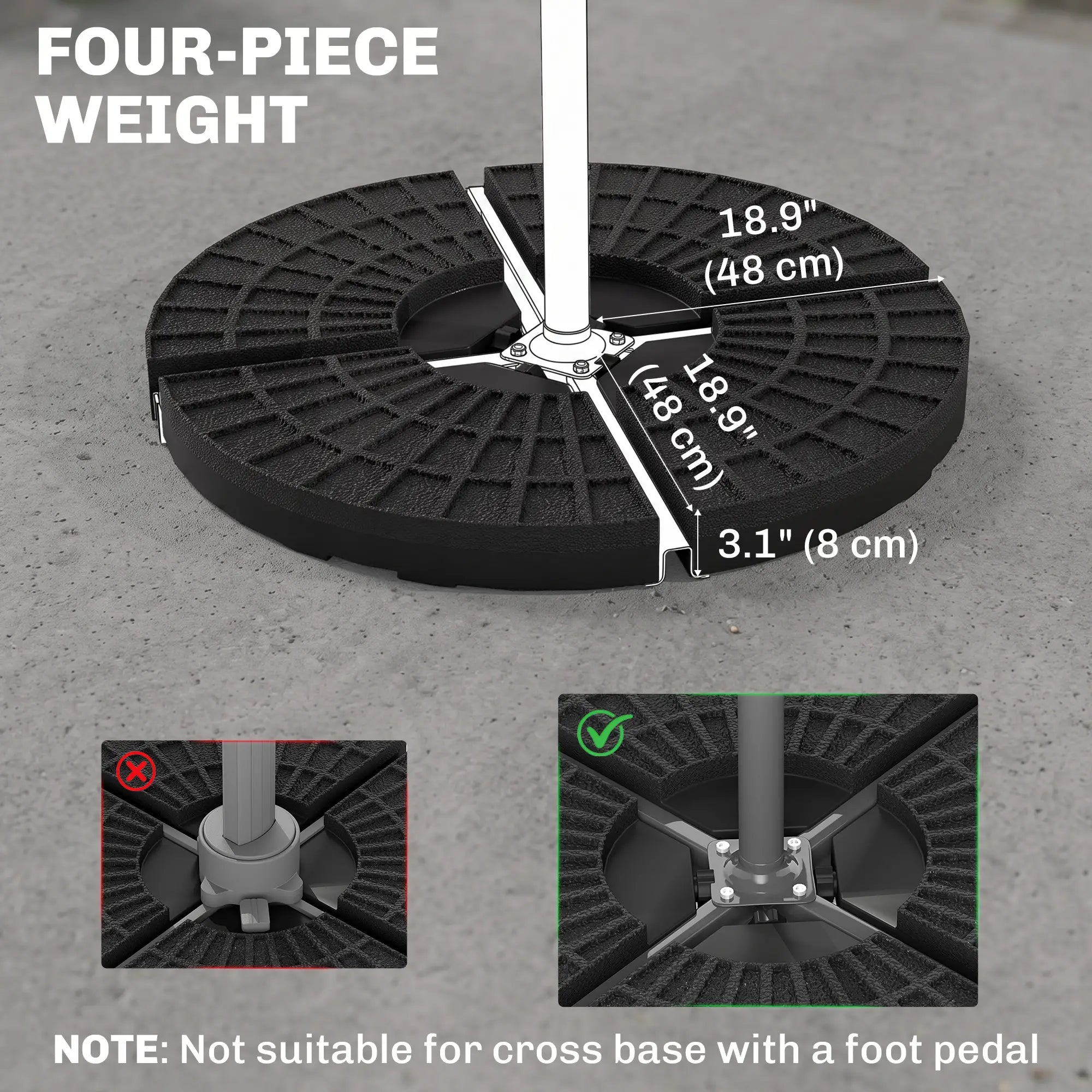 Set Of 4 Umbrella Base Weights, Outdoor Parasol Holder, Portable Umbrella Bases at Gallery Canada
