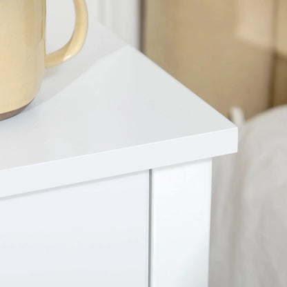 Side Table Set of 2, 2-Tier End Tables with Drawer, White Side Tables at Gallery Canada