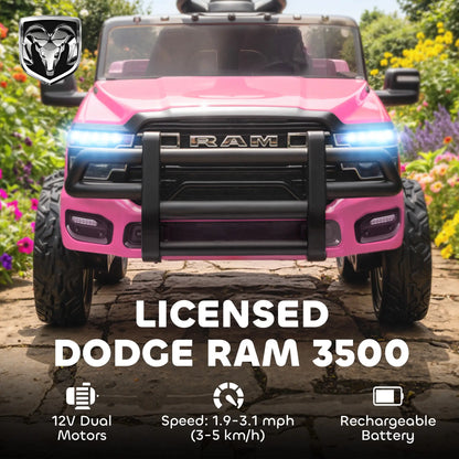 12V Ride On Car, Dodge RAM 3500, Remote Control, Pink Electric Toy Cars at Gallery Canada