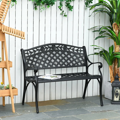 Garden Bench With Aluminum Frame, 40" Patio Loveseat, Floral Design, no color Outdoor Benches at Gallery Canada