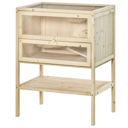 3 Tier Fir Wood Hamster Cage, Small Animals Play House, Exercise Center Hamster Cages at Gallery Canada