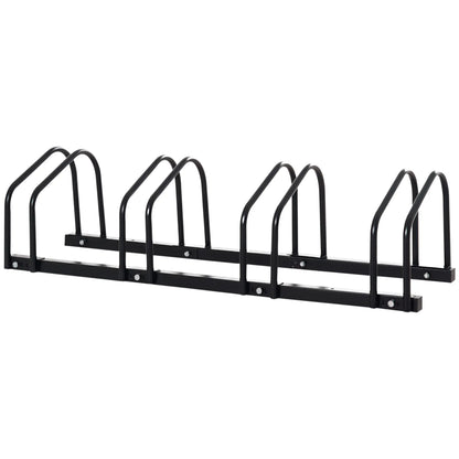 4-Bike Bicycle Floor Parking Rack, Cycling Storage Stand, Black Bike Parking Stands Black at Gallery Canada