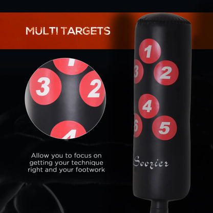 65" Freestanding Punching Bag, Refilled Base, Suction Cups, Black Punching Bag Hangers at Gallery Canada